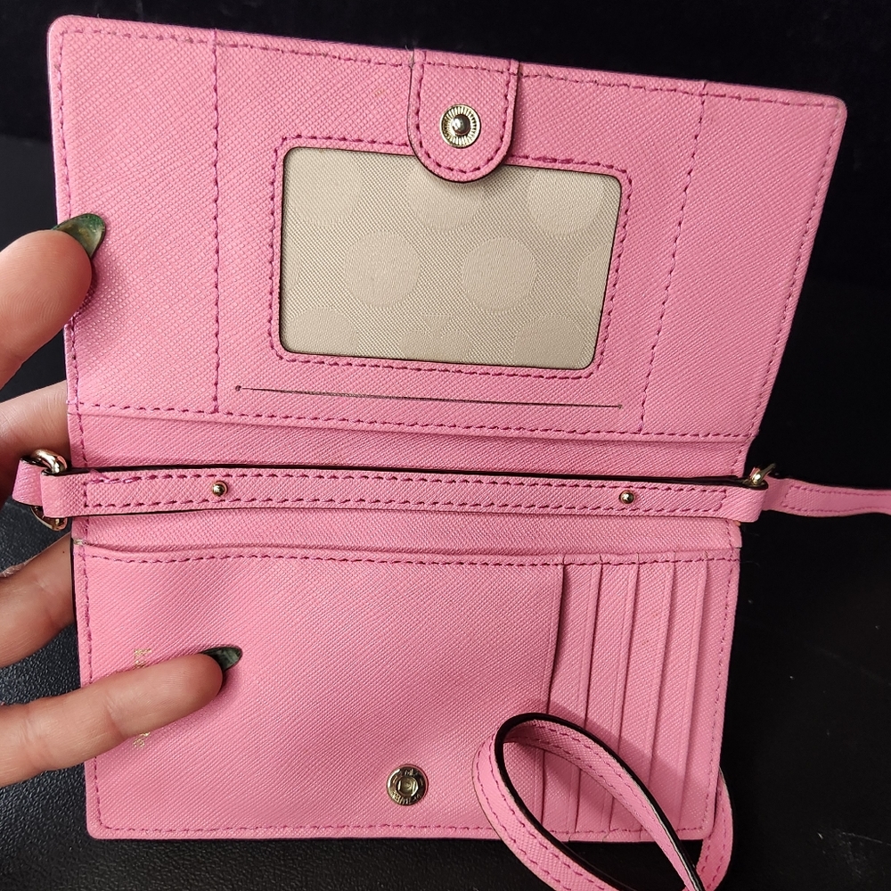Kate Spade Saffiano NWOT vintage barbiecore pink wallet phonecase crossbody bag - Picture 6 of 7